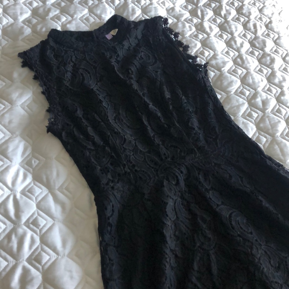 Keyhole Back Black Mini Dress